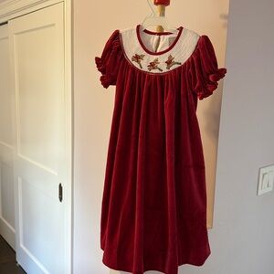 lil cactus smocked reindeer dress size 4t